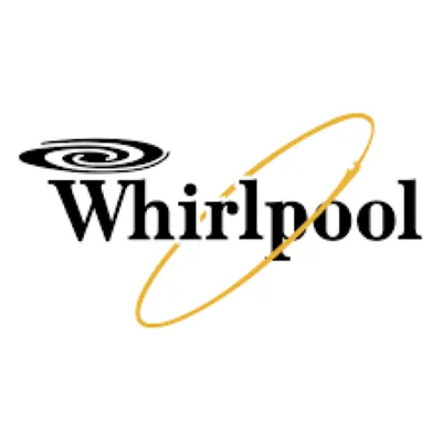 Imagen que muestra un fondo blanco acompañado del reconocido logo de la marca Whirlpool como símbolo de la reparación de congeladores de esa marca